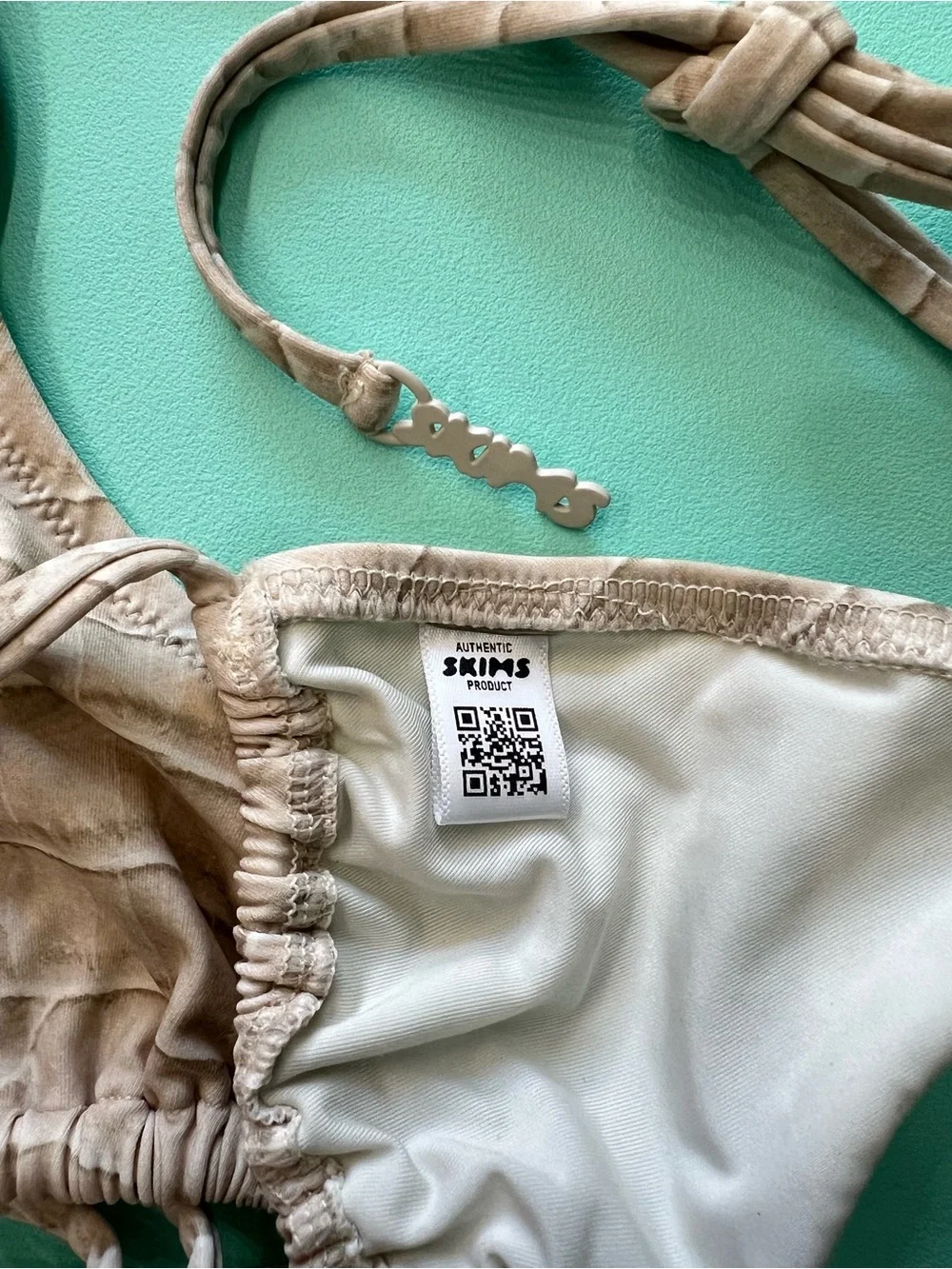 NWOT SKIMS Croc Print Triangle Bikini Top